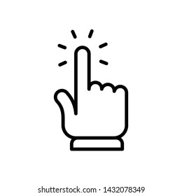 Hand clicking icon. Vector pointer finger click.