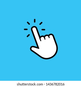 Hand clicking icon. Vector pointer finger click.