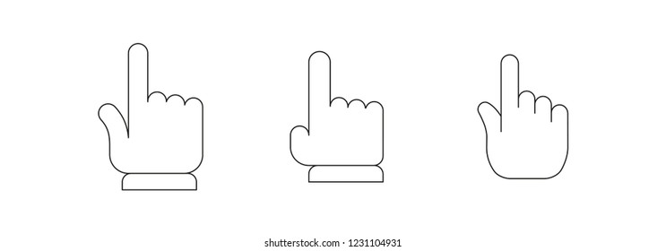 Hand clicking icon vector set.
