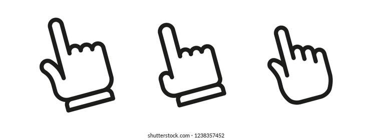 Hand clicking icon vector set.