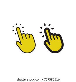 Hand clicking icons
