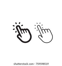 Hand clicking icons