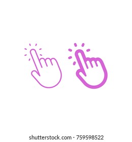 Hand clicking icons