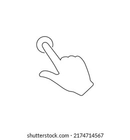 Hand clicking line icon. Vector illustration flat sign