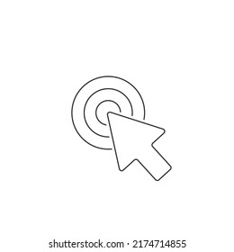 Hand clicking line icon. Vector illustration flat sign