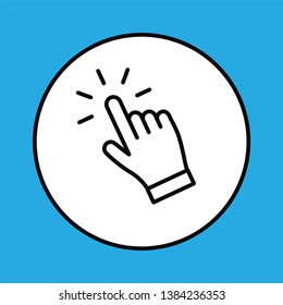 Hand clicking linear icon. Click finger.