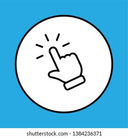 Hand clicking linear icon. Click finger.