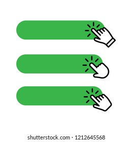 Hand clicking on blank button