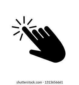 Hand clicking vector icon. Click hand illustration icon.