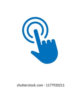 Hand clicking vector icon, mouse pointer click