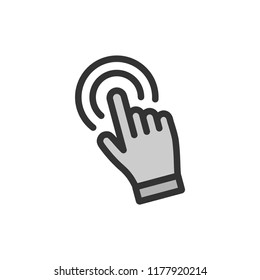Hand clicking vector icon, mouse pointer click