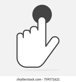 The hand clicks on the button. Cursor Icon 