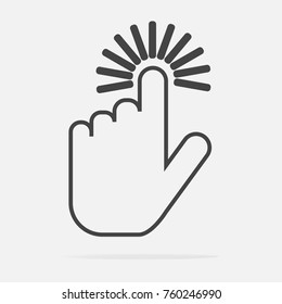 The hand clicks on the button. Cursor Icon 
