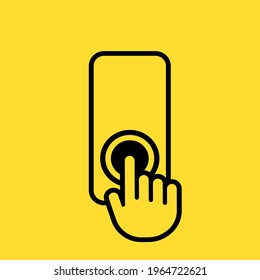 Pulsaciones de mano en el icono de pantalla. Cursor de mano. EPS vectorial 10. Aislado en segundo plano.
