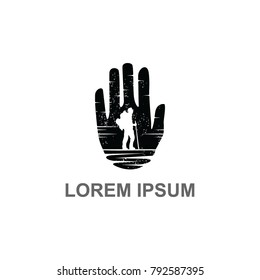 hand climb logo vector