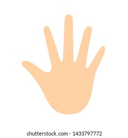 hand clip art isolated on white background, cute hand for infographics, illustration hand simple flat, hands picture for kindergarten child learning, single hand image for flash card of preschool kids