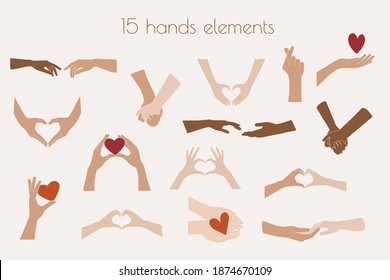 Hand Clipart Vector Illustrations, Heart Shaped Couples Hands, Holding Hands Illustrations, Hands Graphics, Love Valentines Day SVG svg