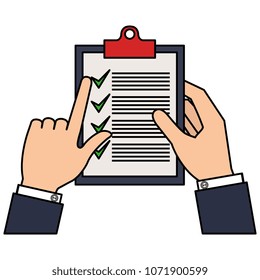 hand with clipboard checklist