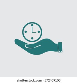 hand and clock. 