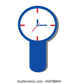 hand clock icon , clock vector design blue clock