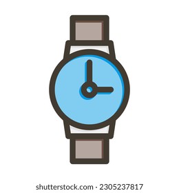 Colores Llenos De Linea Espesa De Reloj Mano Para Uso Personal Y Comercial.
