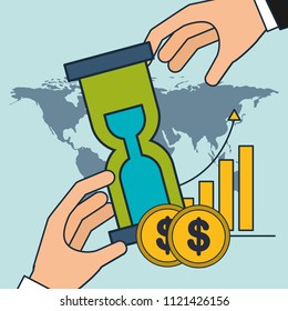 hand clock time money world digital marketing