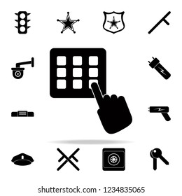 hand and code icon. Police icons universal set for web and mobile