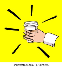 Hand with coffee