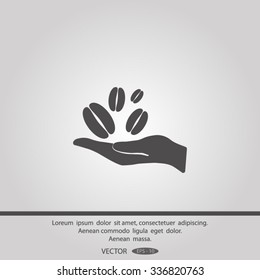 hand and coffee bean icon