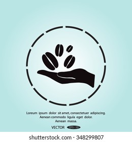 hand and coffee bean icon