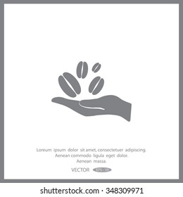 hand and coffee bean icon