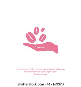 hand and coffee bean icon