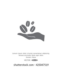 hand and coffee bean icon