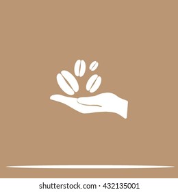 hand and coffee bean icon