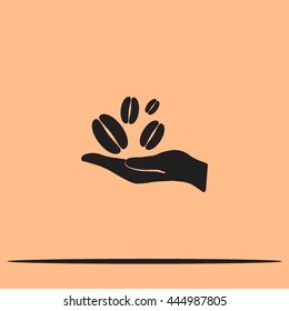hand and coffee bean icon