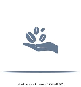 hand and coffee bean icon