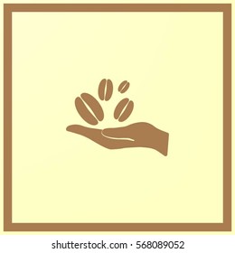hand and coffee bean icon