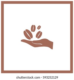 hand and coffee bean icon