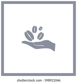 hand and coffee bean icon