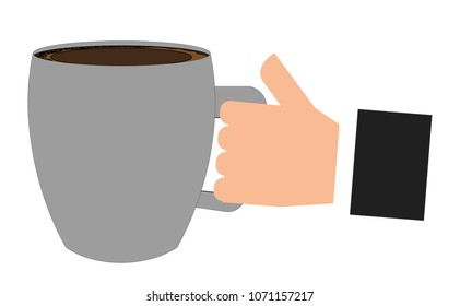 hand with coffee cup drink