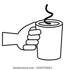 hand with coffee cup drink icon