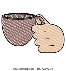 hand with coffee cup hot icon