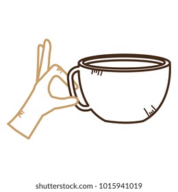 hand with coffee cup hot icon