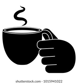 hand with coffee cup hot icon