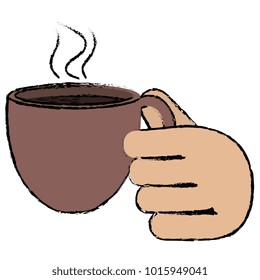 hand with coffee cup hot icon