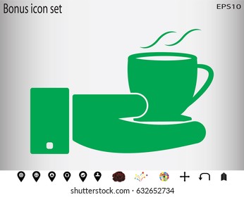 hand, coffee cup, icon, vector illustration eps10
