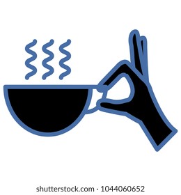 hand with coffee cup isolated icon