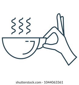 hand with coffee cup isolated icon