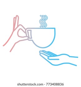 hand with coffee cup isolated icon