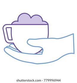 hand with coffee cup isolated icon